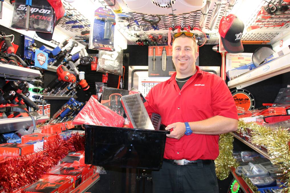 On board: Snap-on Tools Australia store manager Shayne Carter will collect donations for the Reekies fire tool drive. Photo: Victoria Lee