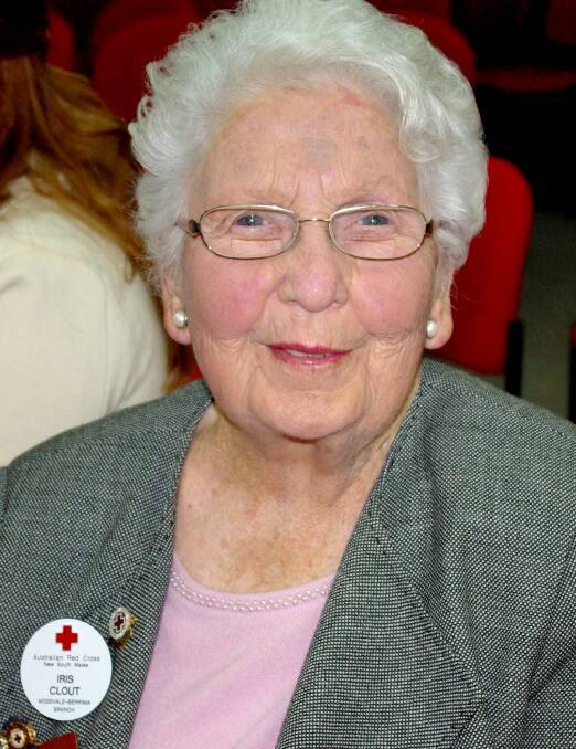 Iris Clout received the Australian Red Cross Laurel Wreath for Distinguished Service.