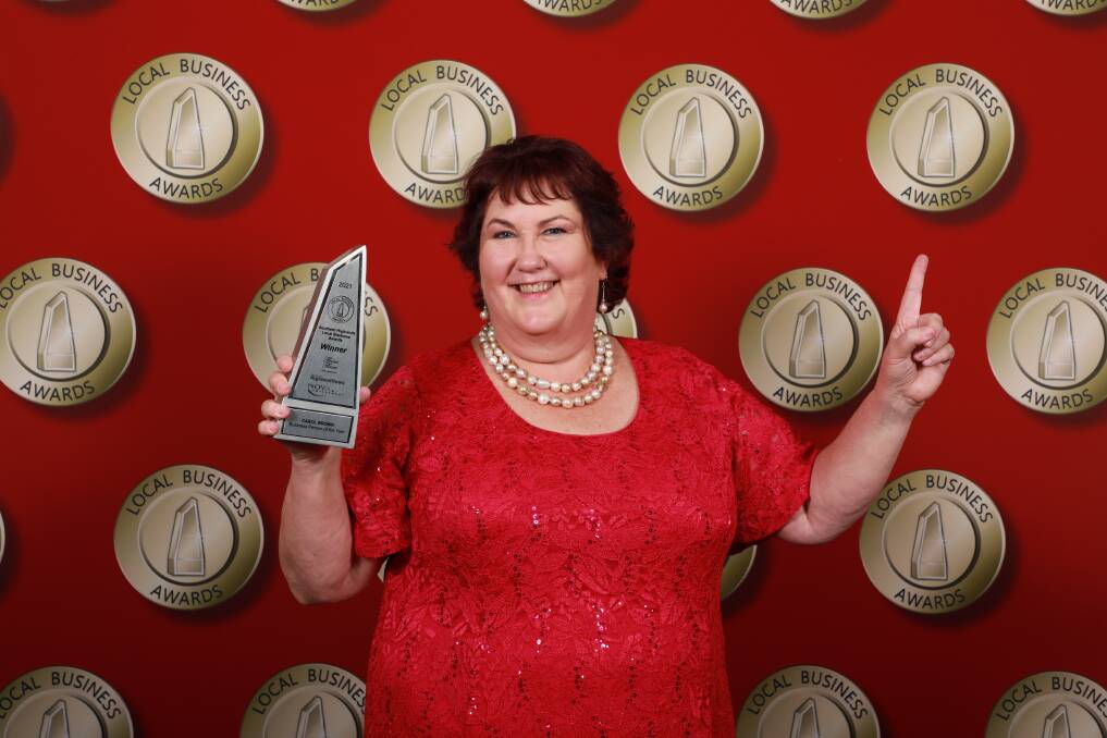 POPULAR CHOICE: Carol Brown of Mrs Oldbucks Pantry in Berrima is a much-loved and respected business person in our community. She was proud to win the Business Person of the Year award. 