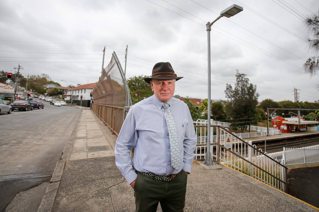 Cr Gordon Bradbery re-visits the site, near Coniston train station, where he intervened in a physical dispute on Wednesday night. Picture: Adam McLean