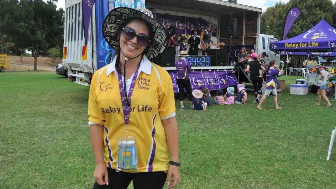 A good cause: Cancer Council's Kelly Dinnerville at a Relay for Life event. Photo: supplied.