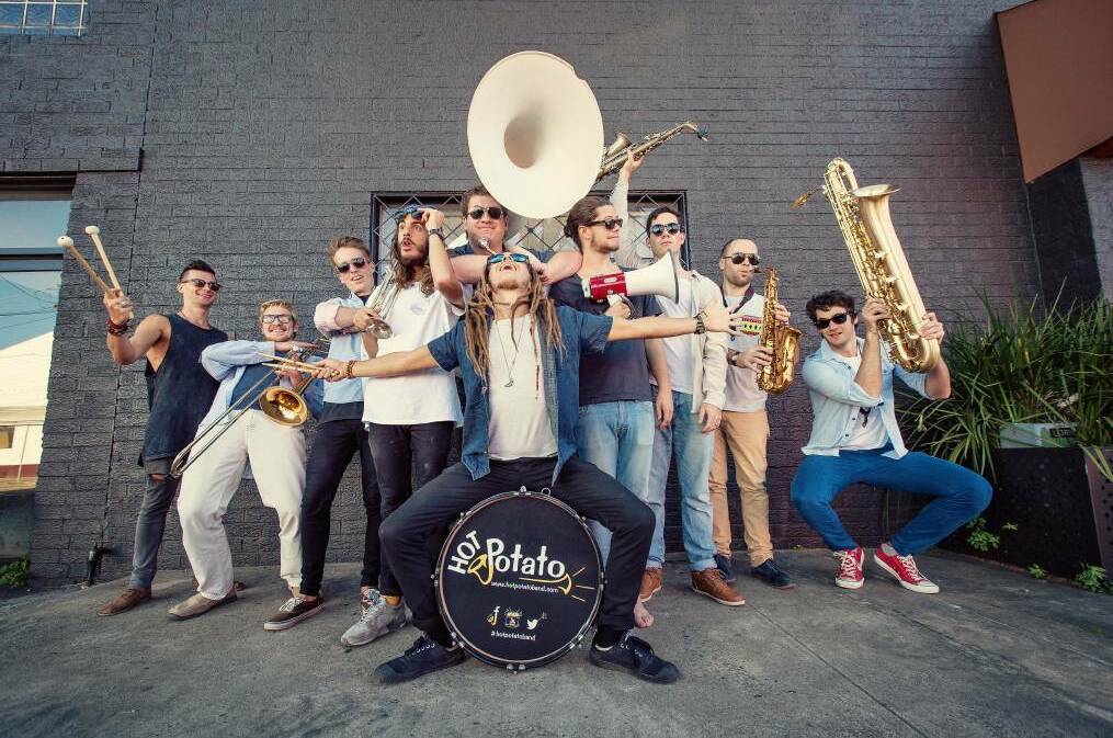 Buskers: The Hot Potato Band will take the energy of their celebrated street performances to the stage to entertain the crowd. Photo: supplied.