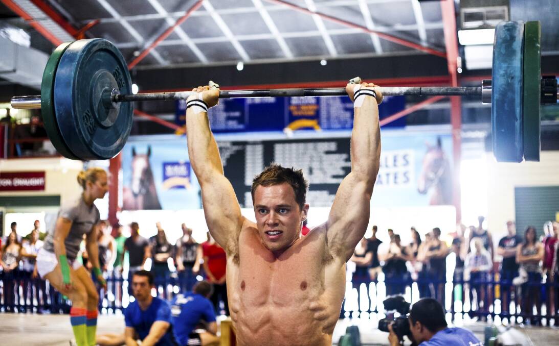 One of Australia's fittest men, CrossFit king Ben Garard, in 2014. No barbells for 2017 with the competition focusing more on dumbells and kettlebells for cleans, overhead squats and deadlifts. Picture: Fairfax File