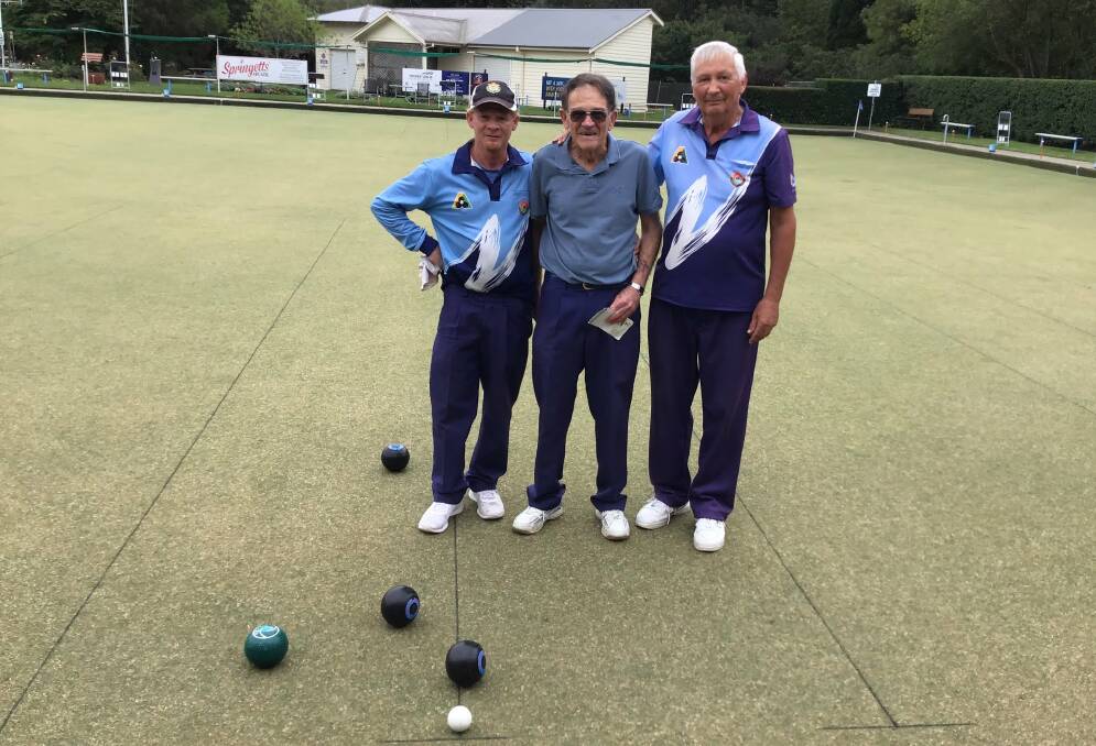 WHAT A GAME: Oscar Wahlin with marker Dan Ticehurst and Jim Neely following the nail-biting semi-final on Sunday.