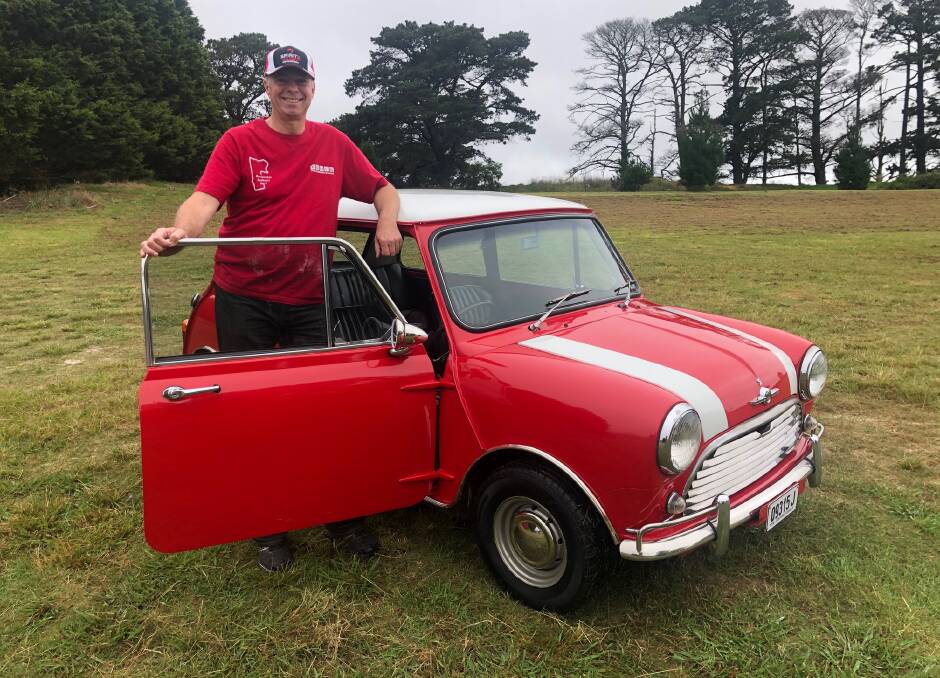 COOL WHEELS: Bowral Cars and Coffee organiser Phil Walmsley with one of his favourite things - his 1968 Mini Cooper S.
