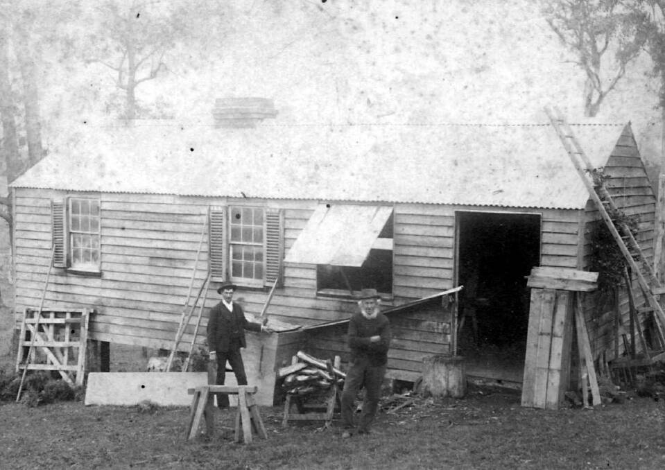 TOWN’S FIRST: Making repairs to building which served as Bowral’s School of Arts, 1873 to 1885. Photo: BDH&FHS 