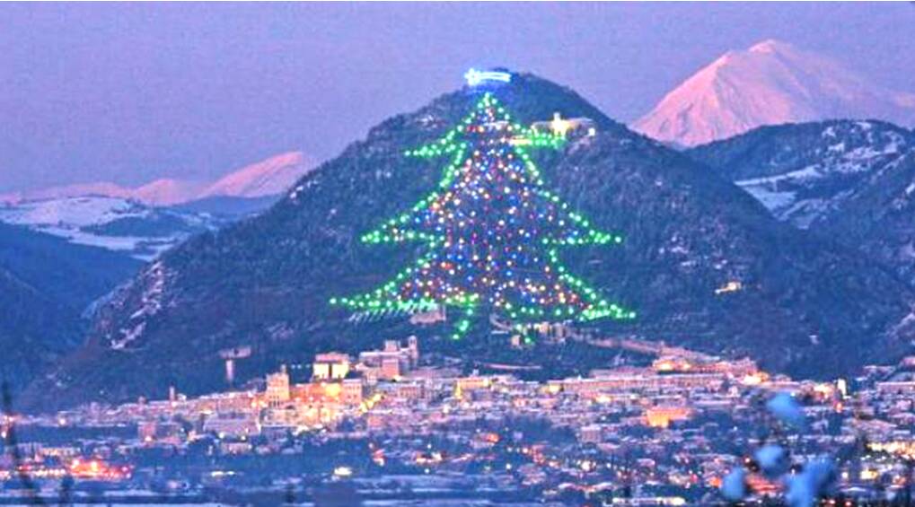 SIZE MATTERS: At least when it comes to Christmas trees, the Italians knock it out of the park, with the Guinness world record holder illuminated each year above the town of Gubbio. Photo: supplied