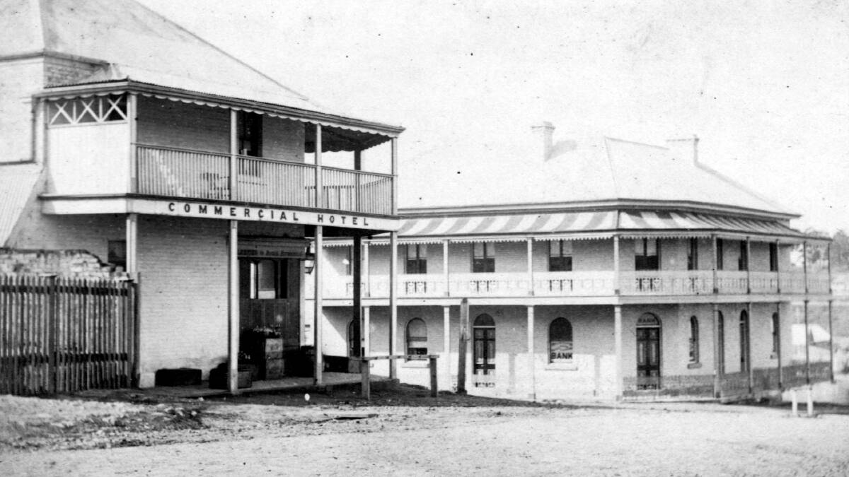 MEETING PLACE: Taylor’s Commercial Hotel with ES&A Bank opposite, at the corner of Argyle and Berrima Roads, Moss Vale, c1887.