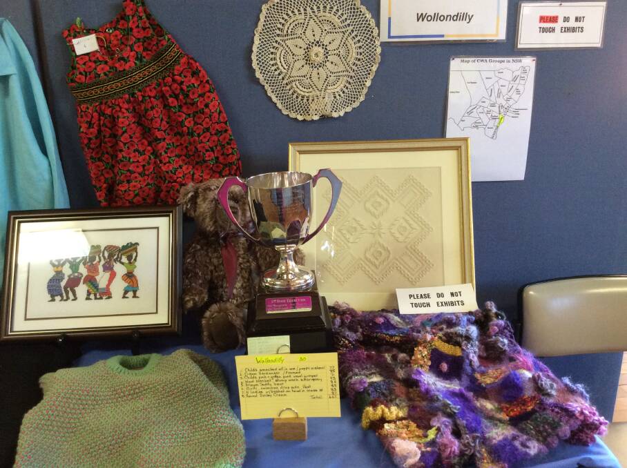The Wollondilly Group entry in the State CWA handicraft competition 2016, which placed third in the overall points score.