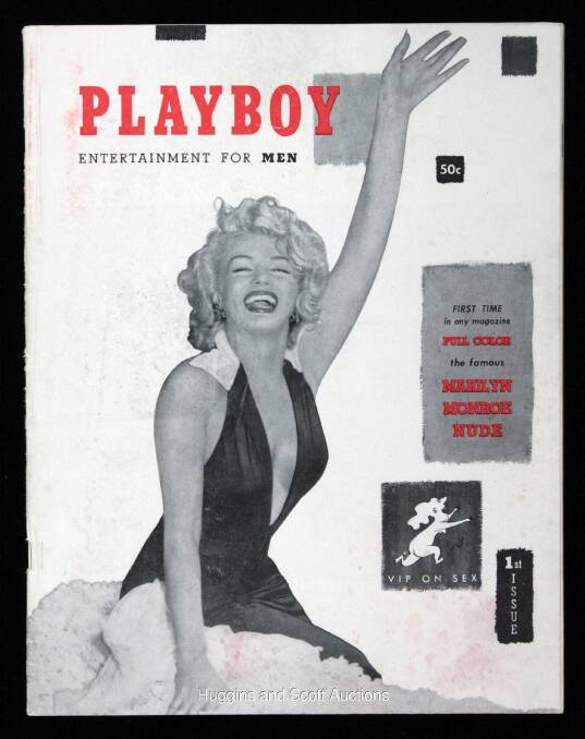 FIRST EDITION: Marilyn Monroe on the cover of the first edition of Hugh Hefner’s Playboy magazine in 1953. She was also the first nude centrefold in the same edition.