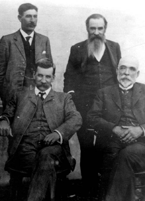 TOWN ELDERS: Several of Moss Vale’s municipal councillors, c1900. At back, AE Carter and HW Taylor (right); at front, FA Badgery and D Norris. Photos: BDH&FHS.