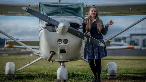 Year 10 Merici College student Jade Esler has funded her flying lessons through cupcake sales. Photo: Karleen Minney 