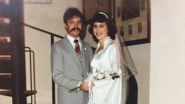 Lynda and Mark Thompson's wedding day photo from 1981.

