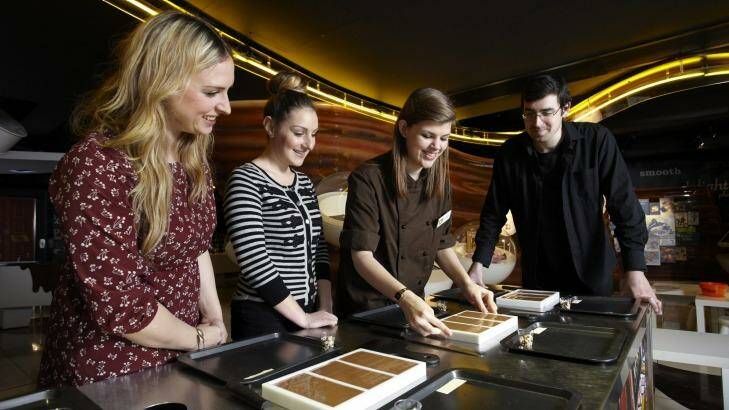 Visitors watch bar-making at York's Chocolate Story. Photo: Supplied