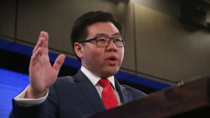 Dr Tim Soutphommasane Race Discrimination Commissioner addressed the National Press Club in Canberra on Tuesday 7 July 2015. Photo: Andrew Meares