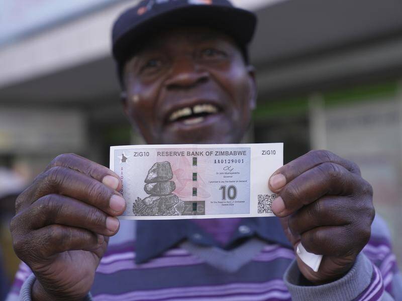 Zimbabwe has started distributing Zig banknotes and coins after introducing the currency in April. (AP PHOTO)