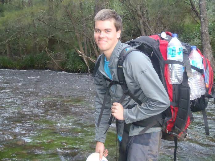 Dom on his Year 12 Mittagong to Katoomba wilderness studies hike. 	Photo by Matthew Heard