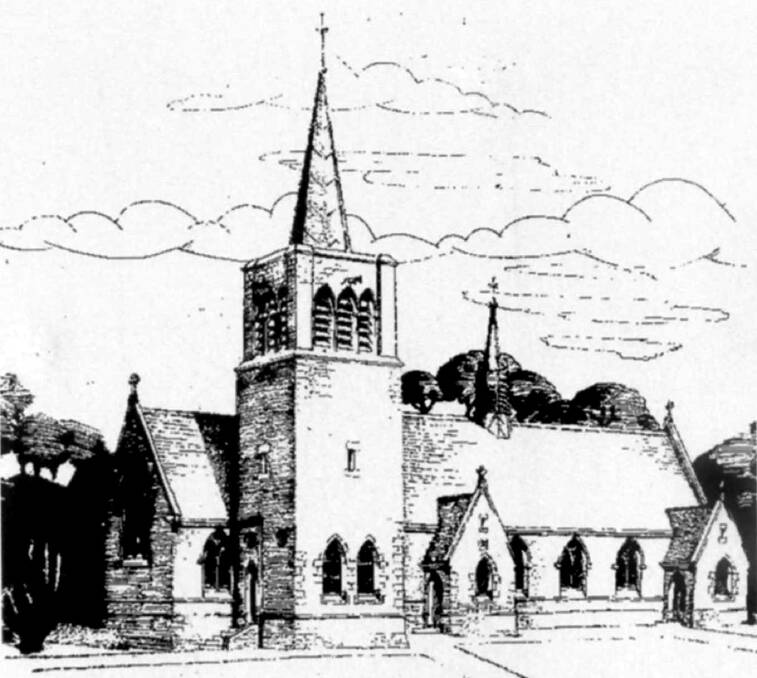 AMBITIOUS: The original Blacket design for St Stephen's in Mittagong. Photos: BDH&FHS