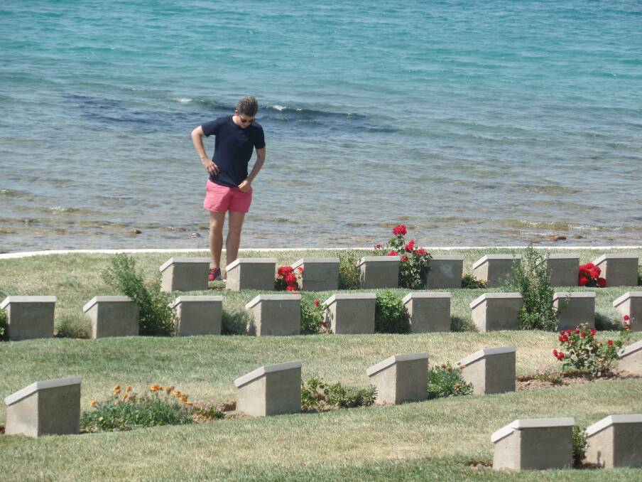Jack Preddey is overwhelmed by ages of the young soldiers who lost their lives at Gallipoli 100 years ago.	Photo supplied