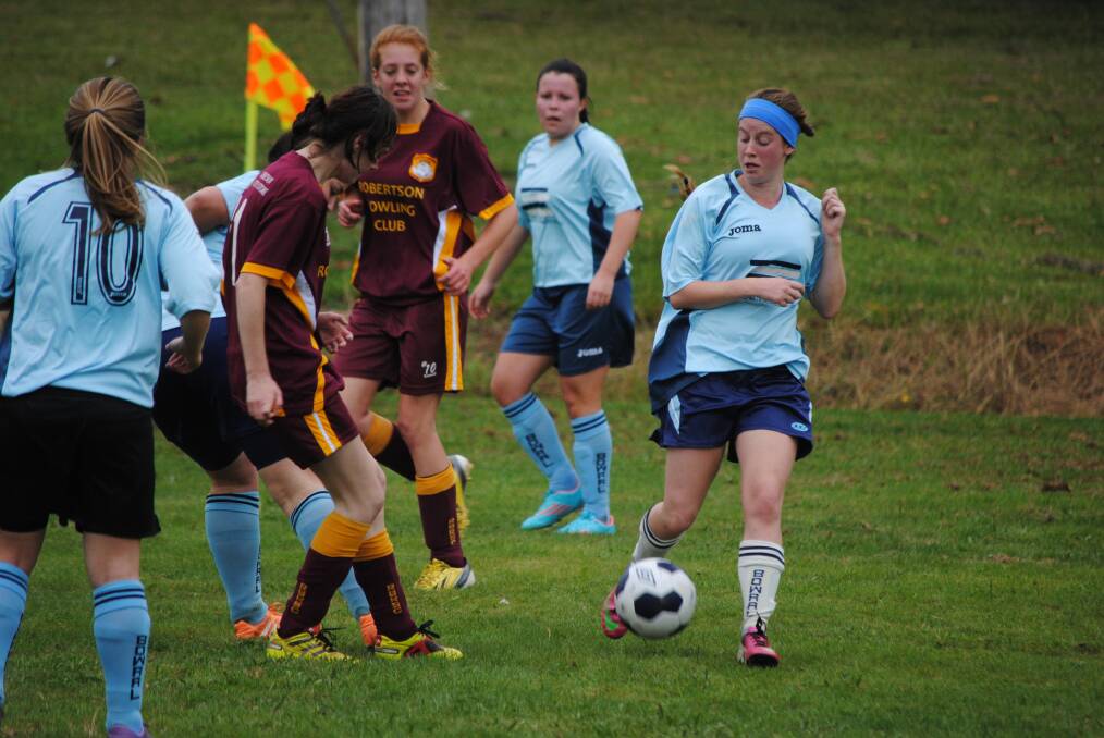 Bowral s Keira Leahy (right) steers the ball away from an opponent recently.        Photo by Josh Bartlett