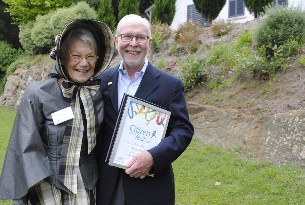 Harlan Hall celebrates his Citizen of the Year award win with his wife Lyn. Photo by Josh Bartlett and Emma Biscoe