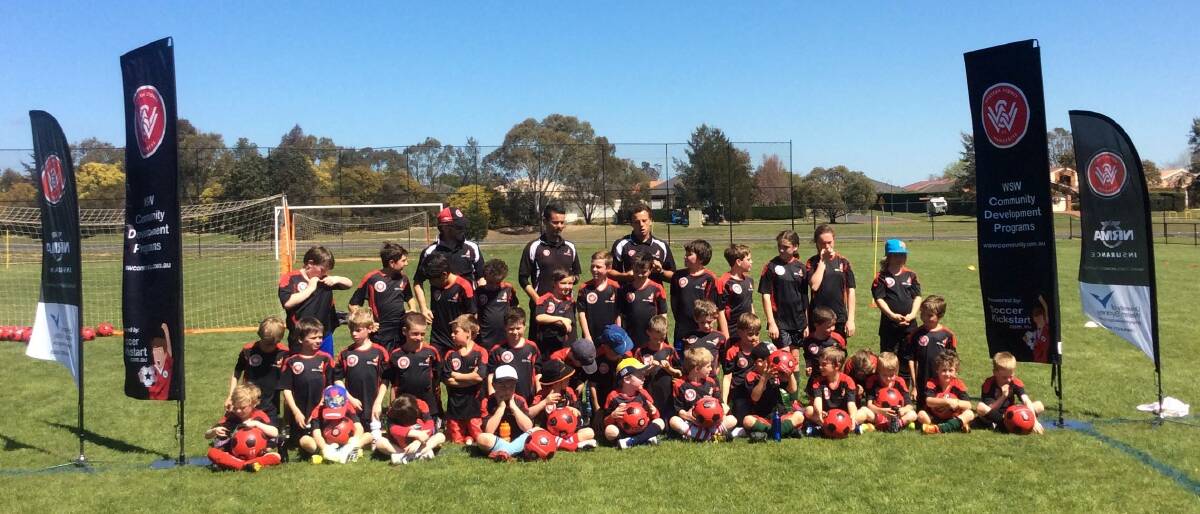 The Western Sydney Wanderers with Highlanders at David Wood Playing Fields. 		          Photo supplied