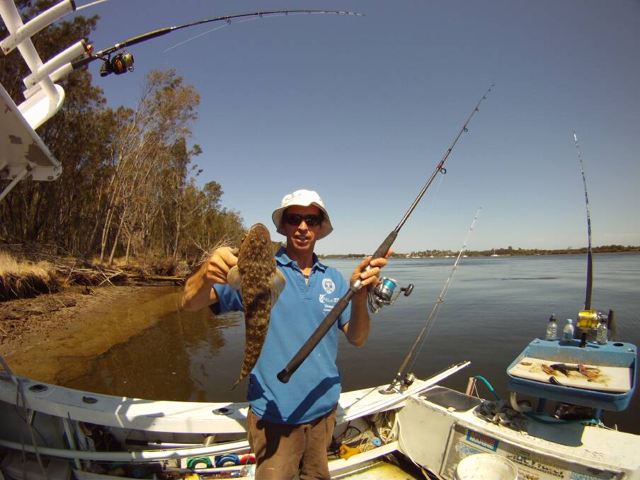 Greg Barea with a nice dusky flathead, caught in the Shoalhaven River. Photo supplied
