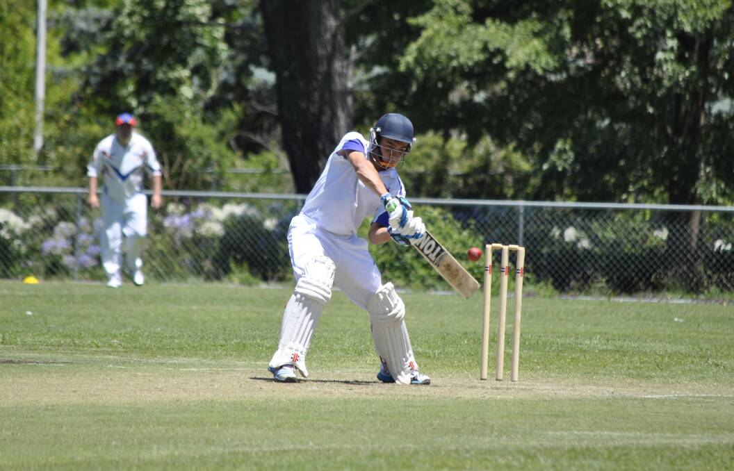 Charlie Dummer pokes at a ball outside the off stump during a match last season. Photo by Josh Bartlett