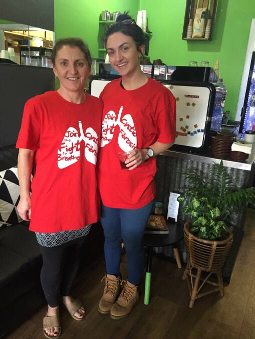 Shorty's Cafe Bowral co-owners Christina and Taylor Smith show their support for today's Join The Fight To Breathe fundraiser. Photo by Victoria Lee