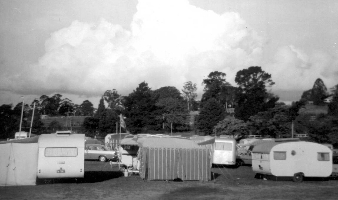 SECURE SITES: A storm looms over Mittagong Caravan Park where vans and tarps provide safe shelter.		 
	Photos: BDH&FHS