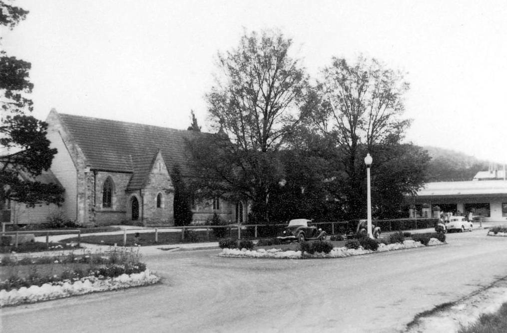 WELL PLACED: St Stephen's in 1950s looking across Hume Highway (photo courtesy Mittagong Anglican Parish website).