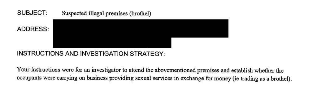 A section of a private investigator's report to Hornsby Council. Photo: Supplied