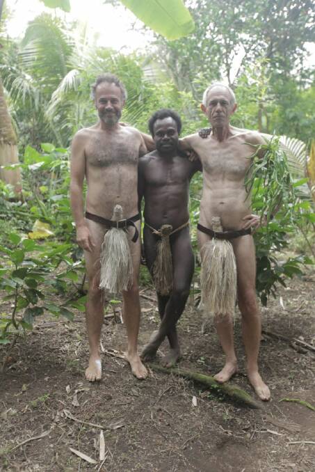 Tanna directors Bentley Dean (left) and Martin Butler with Lingai Kowia who appeared in the film. Photo: Supplied