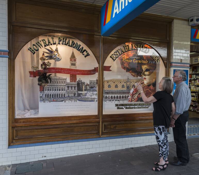 A new display in the Amcal Pharmacy shop window in Bong Bong Street, Bowral, is attracting attention for all the right reasons. The display promotes Venice Carnivale to be held on November 20 to raise money for CanAssist. Photo supplied