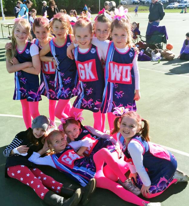 Junior Pink Wings players dressed up for the Crazy Hair and Sock Day on Saturday. Photo supplied by Kate Bow