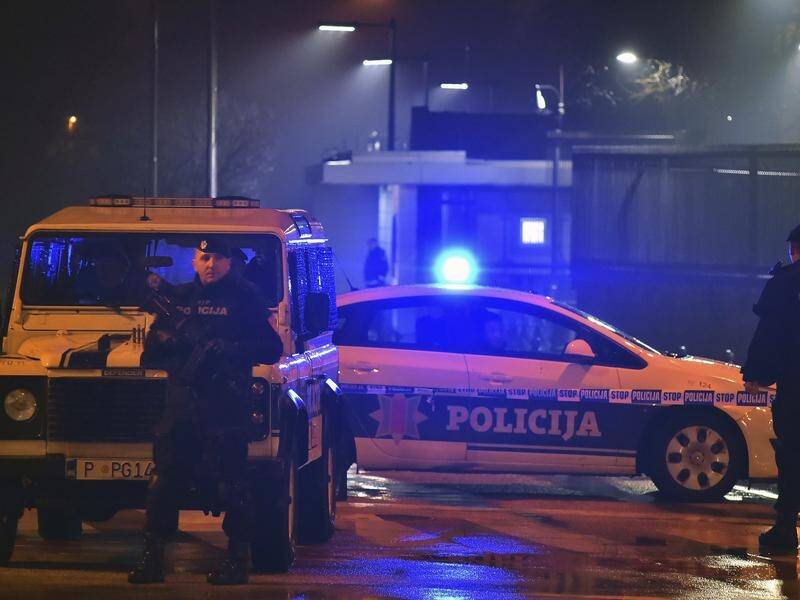 A man has thrown an explosive device at the US embassy in Montenegro's capital.