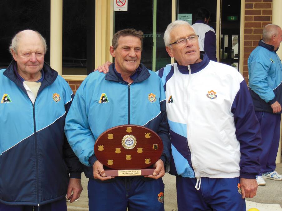 Triples champions Mick Flynn, Ashley Lewis and Jeff Williams. Photo supplied