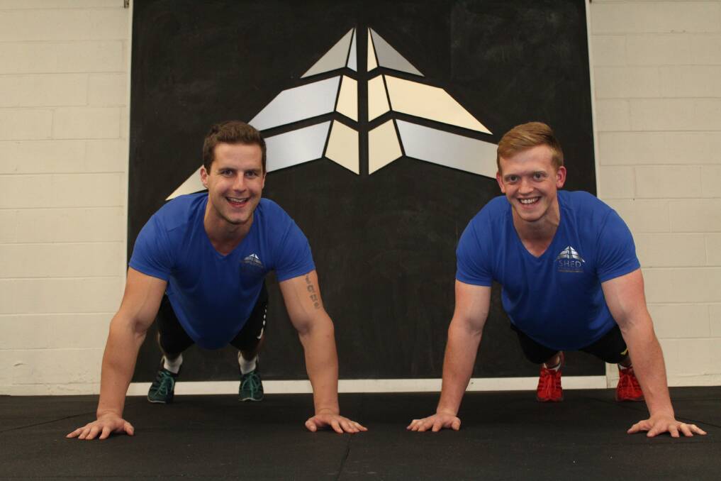 Harry Carlon and Henry Yuill from The Shed Fitness Studio in Bowral. 	Photo by Megan Drapalski