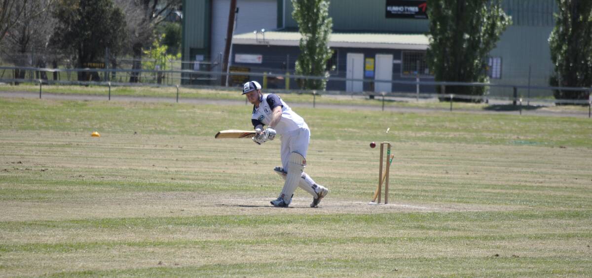 Robertson-Burrawang batsman Ben Hamilton loses his off stump during his side's win in the Country Shield. Photo by Josh Bartlett