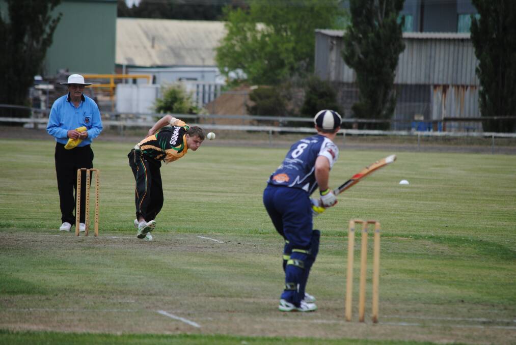 Jack Edwards sends down a delivery during a recent cricket match. 				     Photo by Josh Bartlett