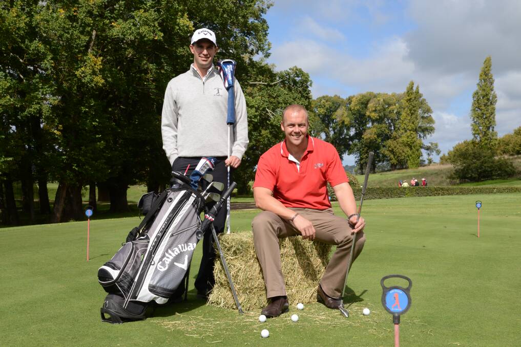 Dave Reeves from Mt Broughton Golf Club and Craig Lapinskie from Your Event Solutuions are looking forward to the Holes for Hay charity golf day held at Mt Broughton on May 9. Photo by Roy Truscott