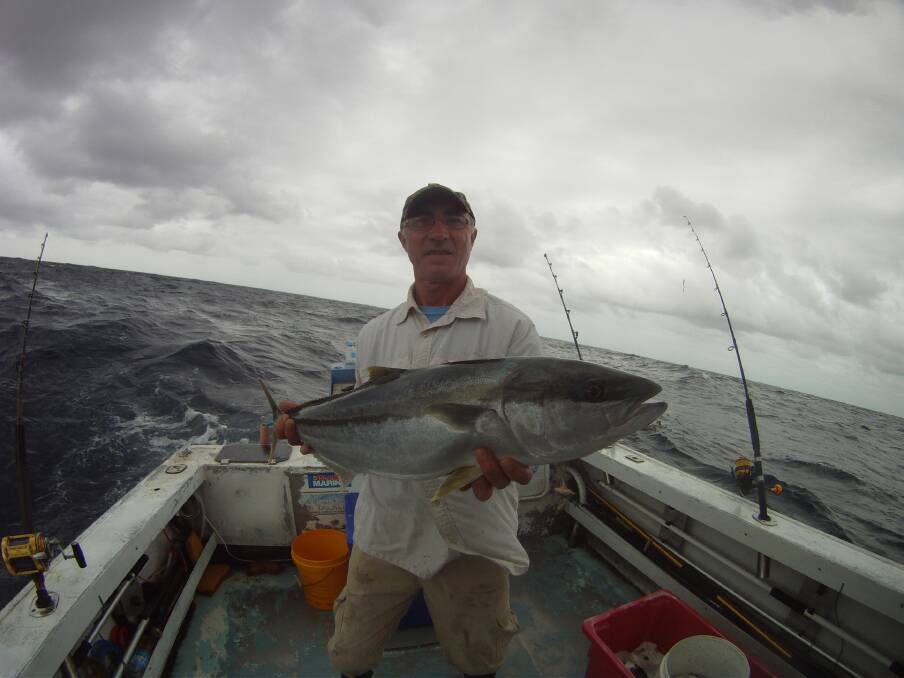 Luis Seisas with a nice 88cm kingfish captured down off Shoalhaven heads on a live slimy mackerel. Photo supplied