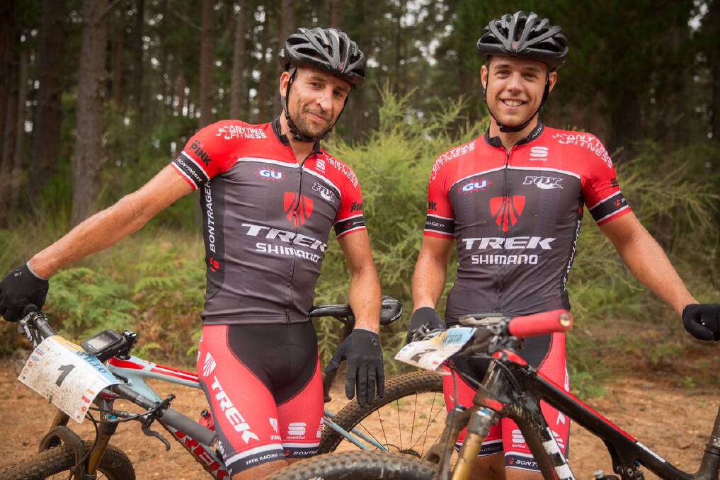 Dylan Cooper and Brendan Johnston, who finished first and second in the 75km open male category. Photo supplied