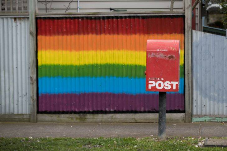 A post box in Yarraville. Marriage equality postal vote. 14th September 2017. Photo by Jason South