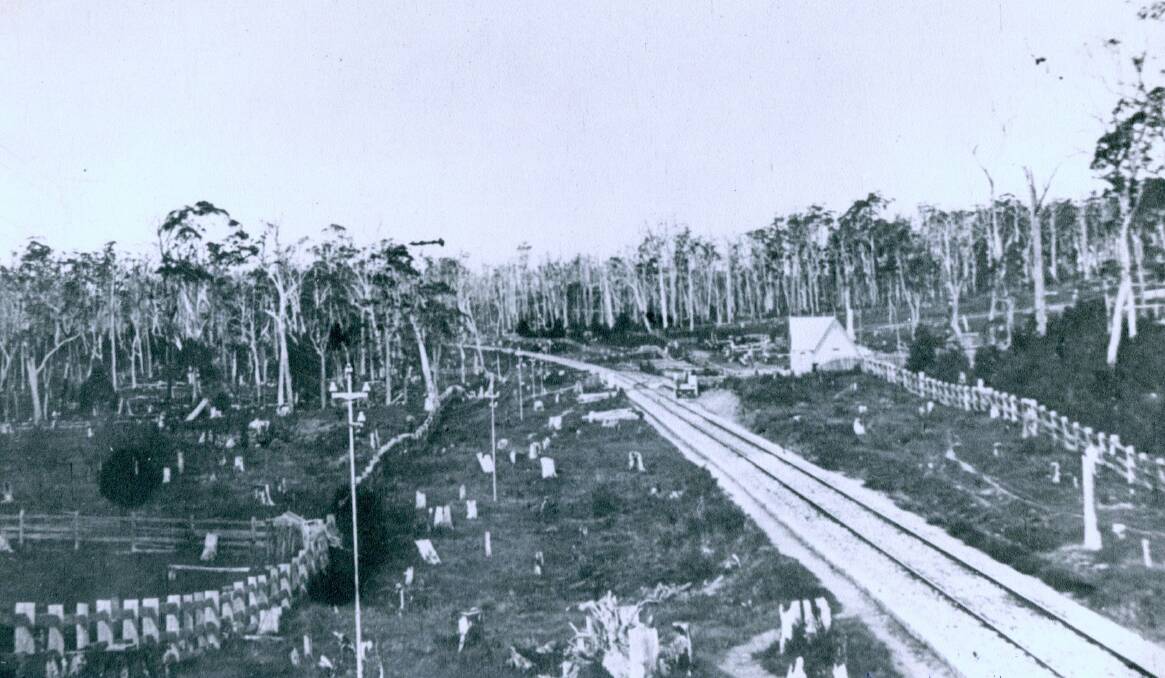 WORK DONE: This 1875 photo shows completed rail line through Barren Ground and rail camps gone.