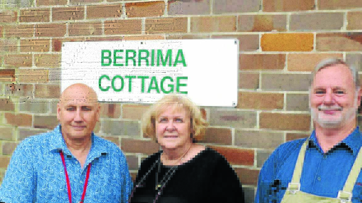 Recovery support worker for Schizophrenia Fellowship of NSW Geoff Aldridge with facilitator for the Moss Vale Anxiety Support Group Laeonie Forster, and Noel Rothwell, a Mentor with WHAM Inc. at Berrima Cottage (the mental health Rehabilitation and Recovery unit) at Bowral District Hospital. 	Photo supplied