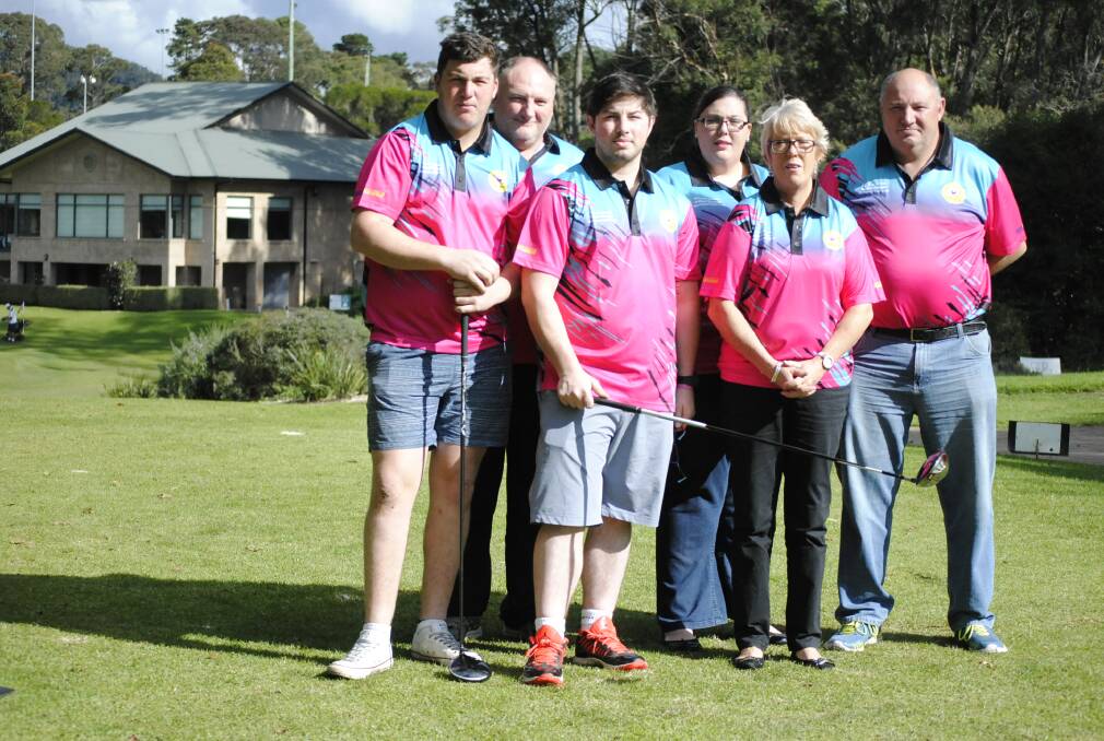Mitch Granger, Anthony Payne and Garry, Brooke, Joanne and Steven Granger are ready for the Nathan Granger Memorial Golf Day today. 	       Photo by Josh Bartlett