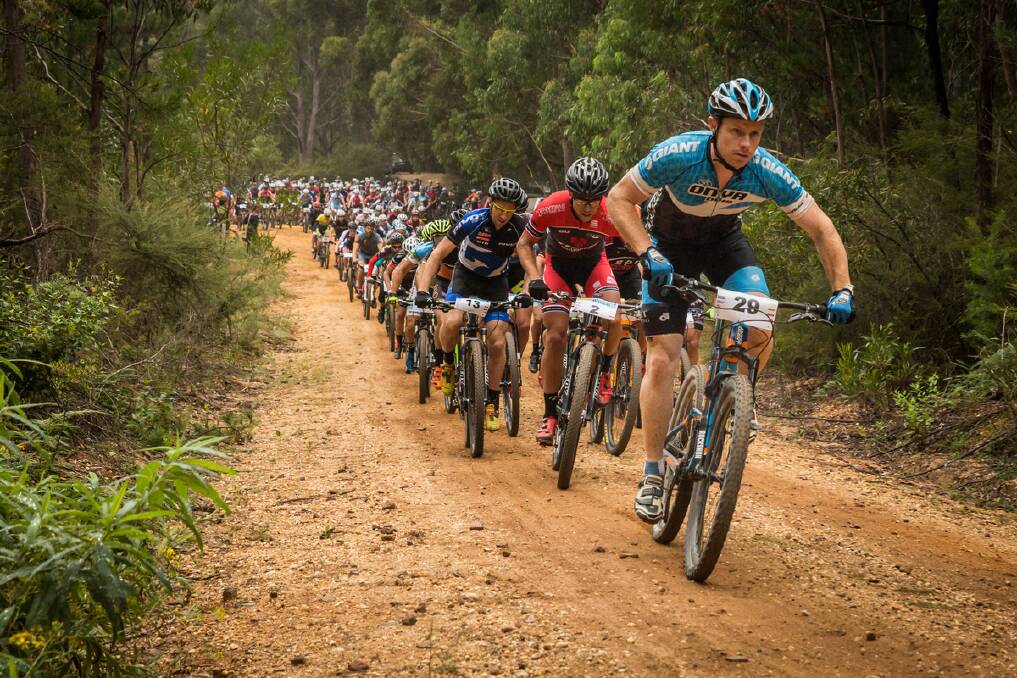 Some of the riders coming up the hill during the James Williamson Enduro Challenge on Sunday at Wingello.