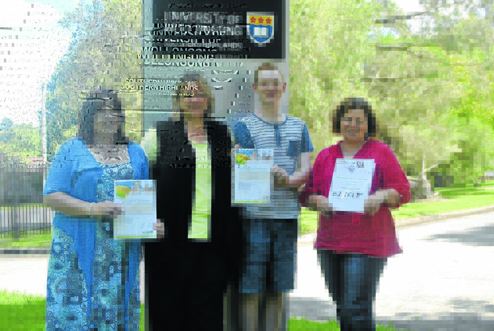 Ronda Hines, Maree Bates, Daniel Anderson and Tracey O'Neill completed a certificate four in retail management at the University of Wollongong Southern Highlands.