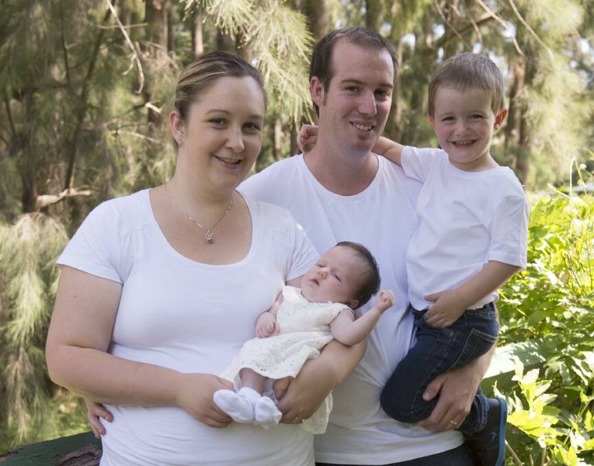 Korina Valentine in healthier times with husband Daniel and their children Hayden and Amelia.	 Photo supplied